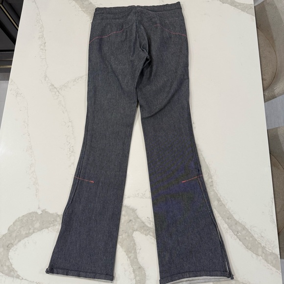 Y2K Vintage DIESEL Denim Flare Pants Side AnkleSlits Womens 28 Gray/Pink Accents - Picture 8 of 12